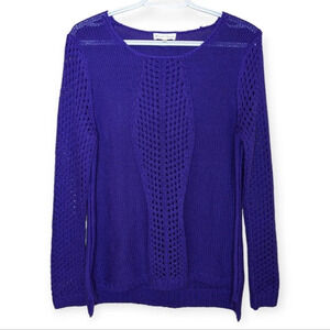 Northern Reflections Purple Knit Scoop Neck  Sweater Top Large Woman's